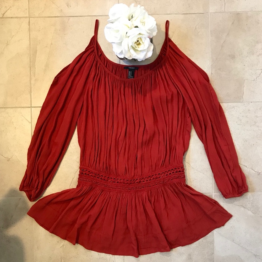 Orange Flowy Shirt